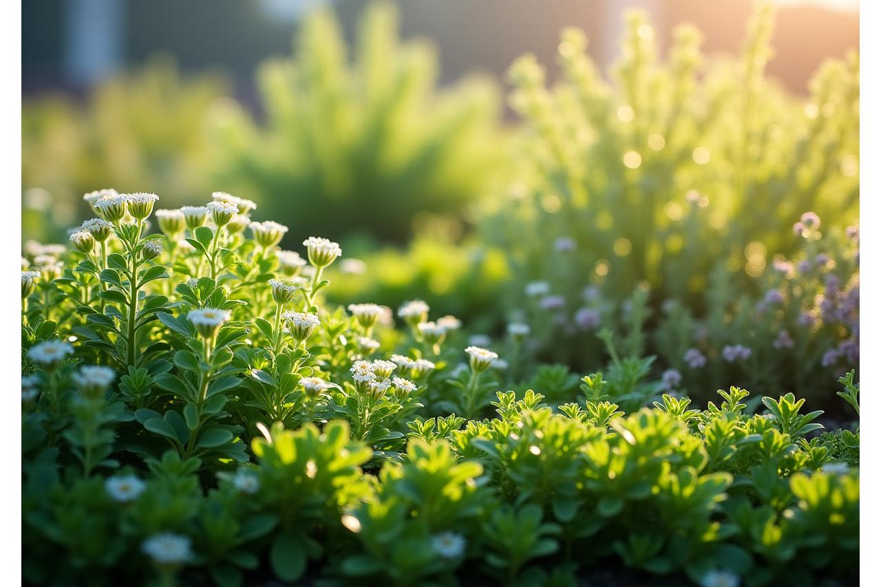 다양한 계절 식물이 조화롭게 식재된 옥상 정원